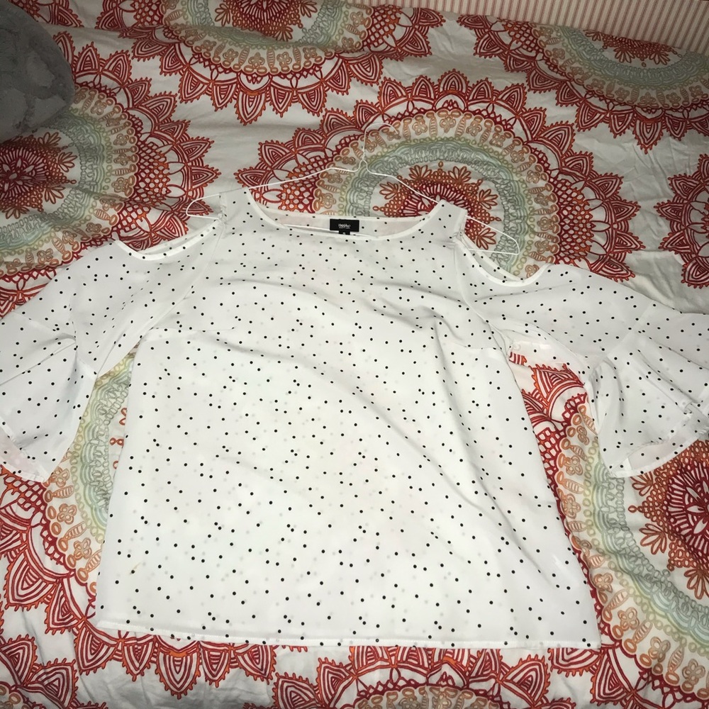 White Cold Shoulder Top